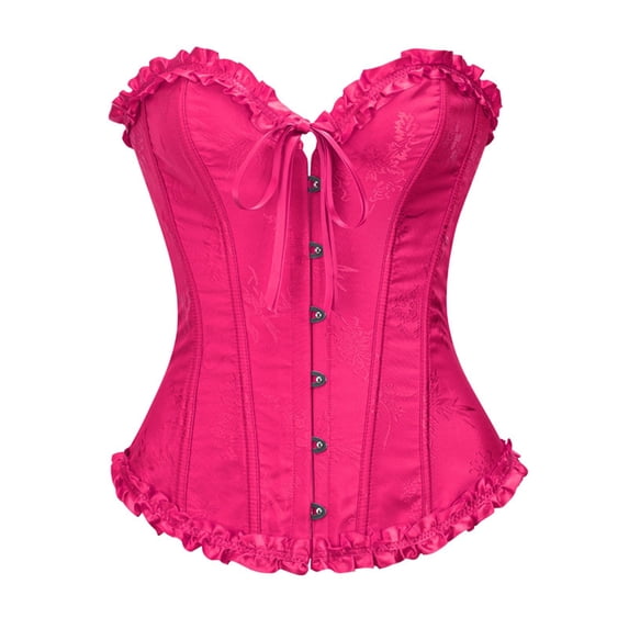 Women's Lace Push Up Corset Top Shaping Control Shapewear with Gel Bone Base Comfort