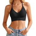 thumbnail image 1 of Women's Lace Racerback Wireless Bra V-Neck Seamless Support Bralette with Adjustable Straps Comfortable Everyday Bra, 1 of 3