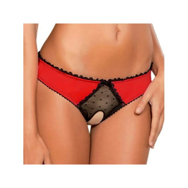 Women's Lace Sexy Hollow Open Crotch Panties Underwear Knickers Lingerie  Thongs 