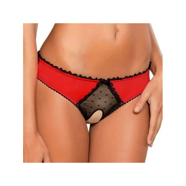 Women's Lace Sexy Hollow Open Crotch Panties Underwear Knickers