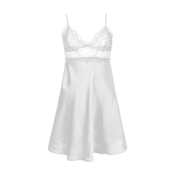 Women's Lace Sexy Lingerie Nightgown Shirt V Neck Suspender Nightdress