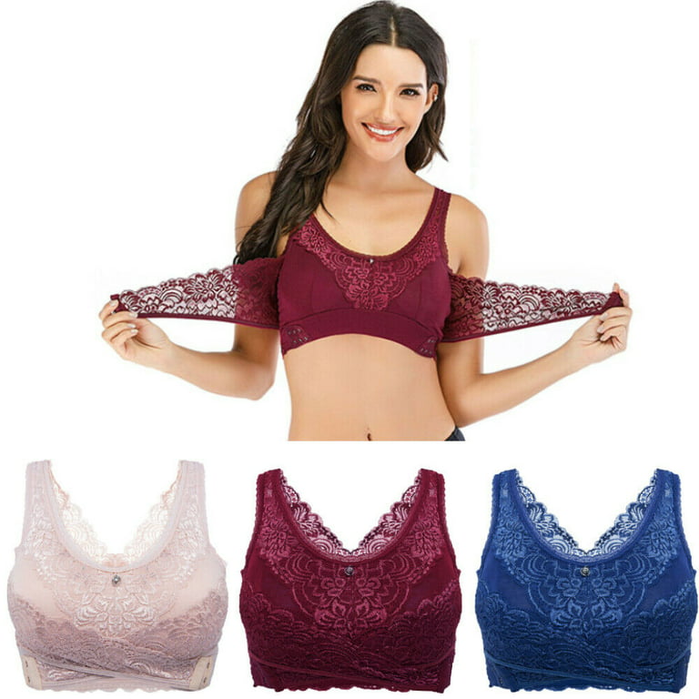 Women's Lace Sexy Padded Bra Sport Crop Top Lingerie Cotton Underwear