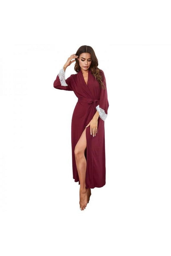 Women's Lace Sexy Plus Size Pajamas Kimono Robe Babydoll Lingerie Mesh Nightgown S-XXL