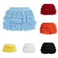 thumbnail image 1 of Women's Lace Skort High Waist Ruffle Tier Skirt with Bow Decor Summer Mini Skort for Loungewear Party Sky Blue S, 1 of 5