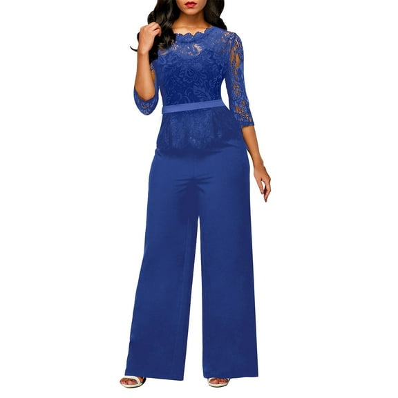 Women's Lace Sleeveless Drawstring Jumpsuit - Zipper Waist, Polyester, Casual Summer Romper, Multiple Colors/Styles