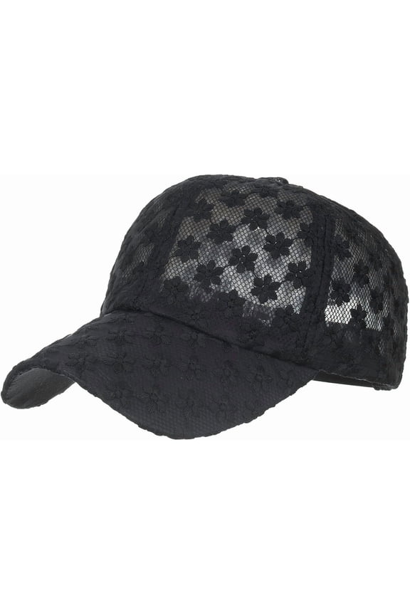 Women's Lace Small Flower Baseball Caps Adjustable Hollow Lace Hat Summer Cap Visor Cap