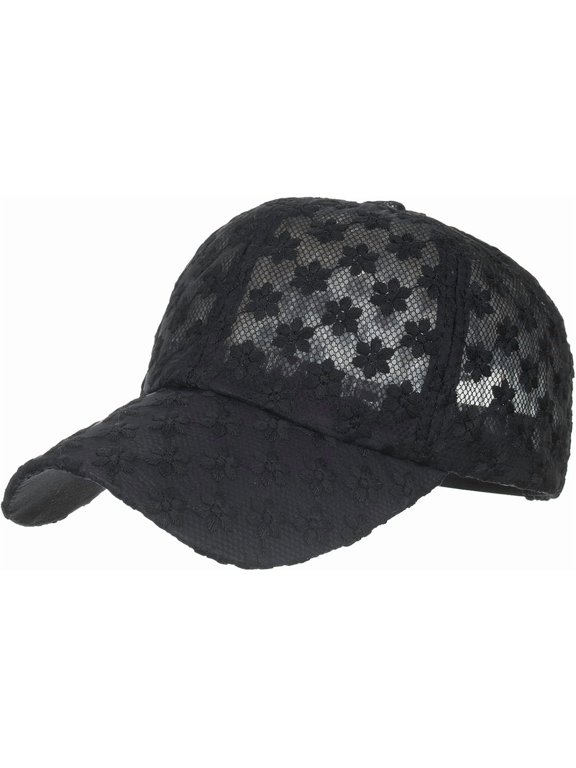 Women's Lace Small Flower Baseball Caps Adjustable Hollow Lace Hat Summer Cap Visor Cap