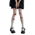 thumbnail image 1 of Women's Lace Tights with Bow Details, Cute Mesh Cut-Out Leggings for Dresses, Fashionable Stockings for Cosplay and Parties, Playful Tights for Women and Girls, Seasonal Full-Length Tights - C, 1 of 3