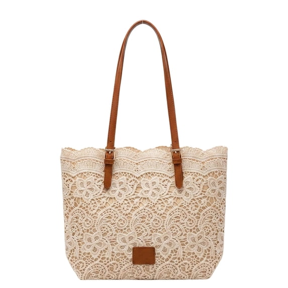 Women's Lace Tote Handbags Mid Capacity Top-handle Shoulder Purses Casual Summer Beach Bags for Women Work Travel Daily Use