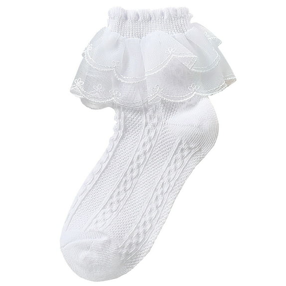 Women's Lace Trim Ankle Socks, Breathable Anti-Slip (1-Pair) for Flats & Low-Cut Shoes Lace Socks,White XL KLOY2K
