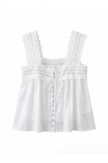 【クーポン期間中値下げ】Floral Lace Ruffled Top Kinsey Ruffle Lace Top - FINAL SALE