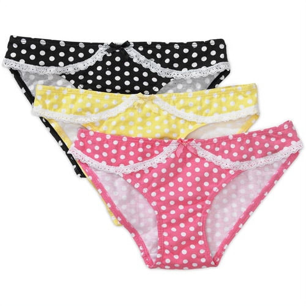 Women's LaceTrim Dot Bikini Panties, 3Pack