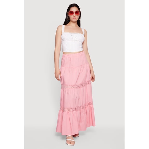 Women's Lace Trim Milkmaid Bustier Crop Top