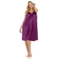 thumbnail image 1 of Women's Lace Trim Nightgown, Sleeveless Wide Strap Satin Chemise, Plus Size Comfortable Sleepwear for Women, Elegant Nightshirt for Relaxation and Special Occasions-Purple, 1 of 6