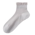 thumbnail image 1 of Women's Lace Trim No-Show Socks, Seamless Low Cut Ankle Socks with Ruffle Edge, Breathable Cotton Blend Invisible Socks for Women Casual Sneakers Flats, 1 of 2