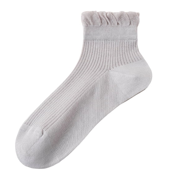 Women's Lace Trim No-Show Socks, Seamless Low Cut Ankle Socks with Ruffle Edge, Breathable Cotton Blend Invisible Socks for Women Casual Sneakers Flats