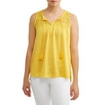 thumbnail image 1 of Women's Lace Trim Peasant Tank Top, 1 of 4