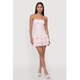 thumbnail image 1 of Women's Lace Trim Ruffle Tiered Strapless Mini Dress, 1 of 3