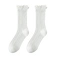 thumbnail image 1 of Women's Lace Socks Ruffle Pointelle Knit Crew Socks Soft Cozy for Daily Wear, 1 of 7