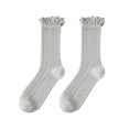 thumbnail image 1 of Women's Lace Socks Ruffle Pointelle Knit Crew Socks Soft Cozy for Daily Wear, 1 of 5