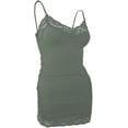 thumbnail image 1 of Women's Lace Trim Tank Top with Adjustable Spaghetti Bra Strap Junior Size & Junior Plus Size, 1 of 5
