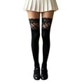 thumbnail image 1 of Women's Lace Trim Thigh High Socks Y2k Over Knee Socks Stretch Long Socks for Party Dress Up, 1 of 5