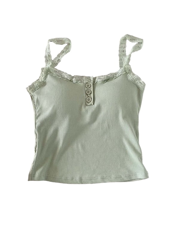 Women's Lace Undershirt Everyday Casual Camisole with Built in Bra Summer Ribbed Tank Tops Free Size