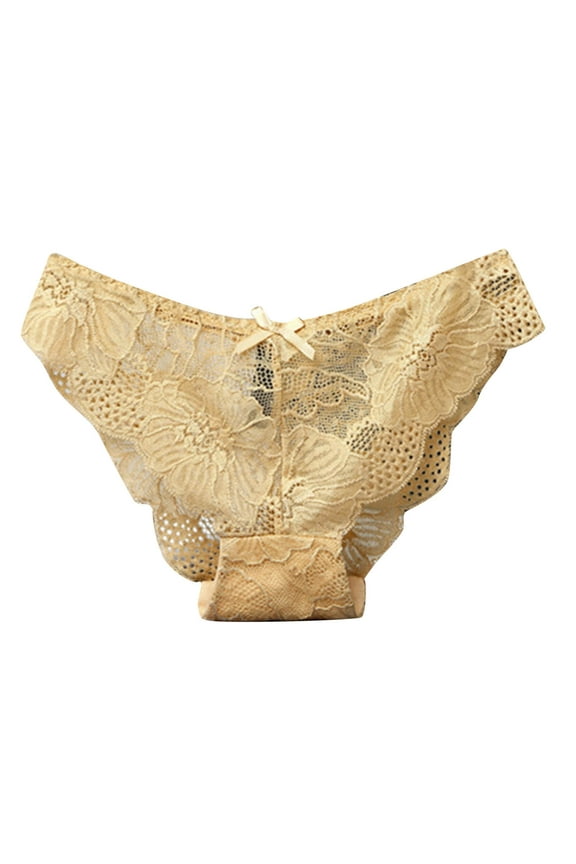 Women's Lace Underwear Low Rise Lady Micro Smooth Breathable Briefs Seamless Cheeky Sexy Cute Bowknot Hipster Panties