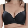 thumbnail image 1 of Women's Lace Underwire Bra Comfortable Push Up Anti‑Sagging Support Everyday Bra, C Cup, Adjsutable Straps (90C, Black), 1 of 5