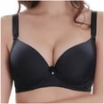 thumbnail image 1 of Women's Lace Underwire Bra Comfortable Push Up Anti‑Sagging Support Everyday Bra, C Cup, Adjsutable Straps (95C, Black), 1 of 5