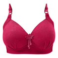 thumbnail image 1 of Women's Lace Underwire Bra Set - Padded Push-Up - Adjustable Bustier - Sexy Yet Comfortable | Hontri | Women's Large Size Bra Without Ring Thin Cup Side Breast Breathable (Red | 36), 1 of 3