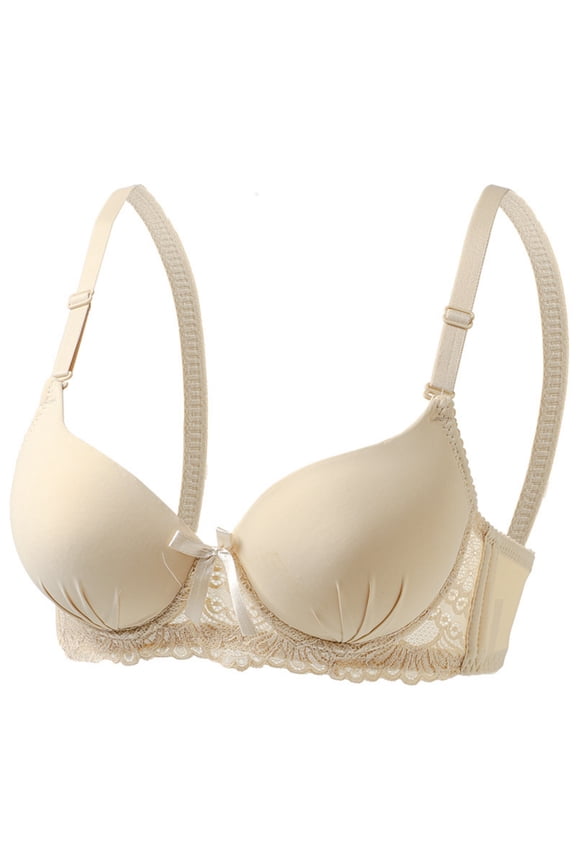 Women's Lace Underwire Bras, Seamless Push up Comfortable Bralettes, Adjustable Straps Everyday Bra