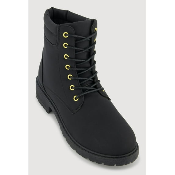 Women's Lace Up Block Heel Combat Boots