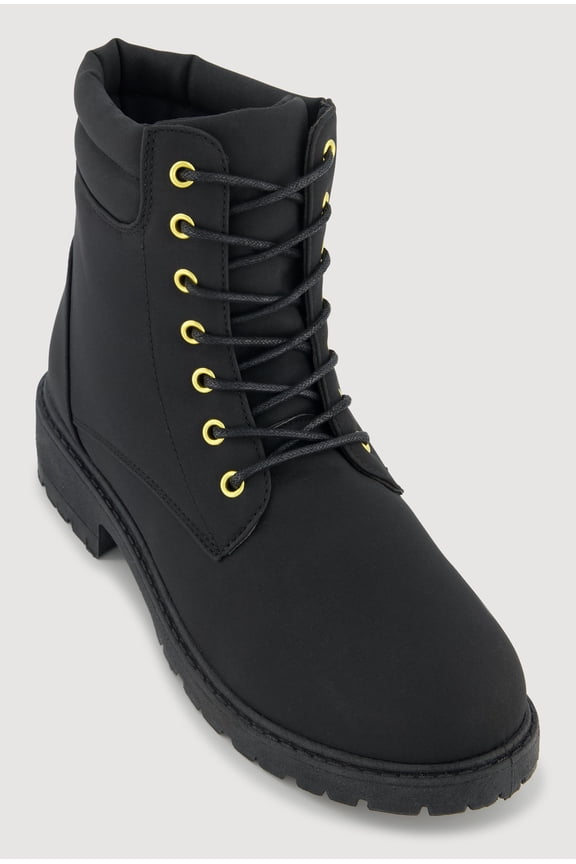 Women's Lace Up Block Heel Combat Boots