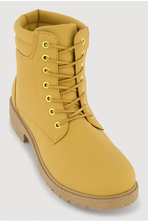 Women's Lace Up Block Heel Combat Boots