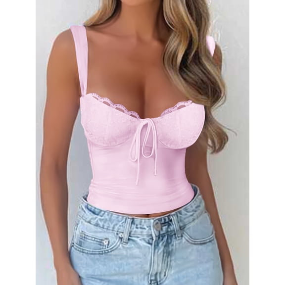 Women's Lace Up Cami Corset Tops Cold Shoulder Zip Side Ties Back Sexy Going Out Bodyshaper Bustier Top