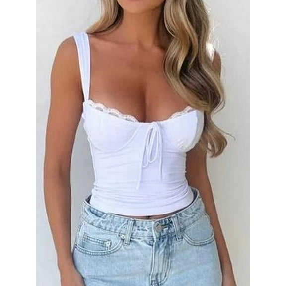 Women's Lace Up Cami Corset Tops Cold Shoulder Zip Side Ties Back Sexy Going Out Bodyshaper Bustier Top