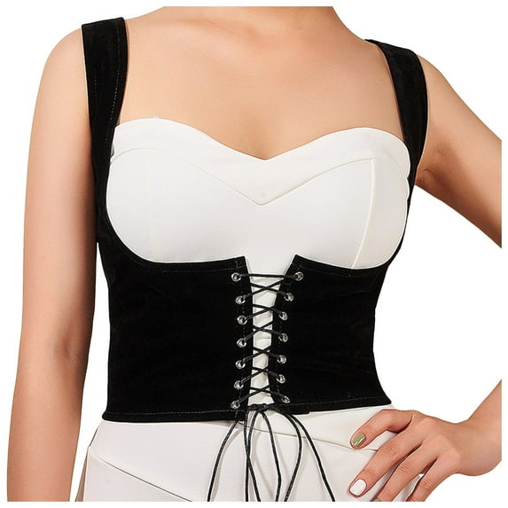 Women's Lace Up Corset Bustier Waist Trainer Belt Underbust Shapewear for Halloween and Body Shaping