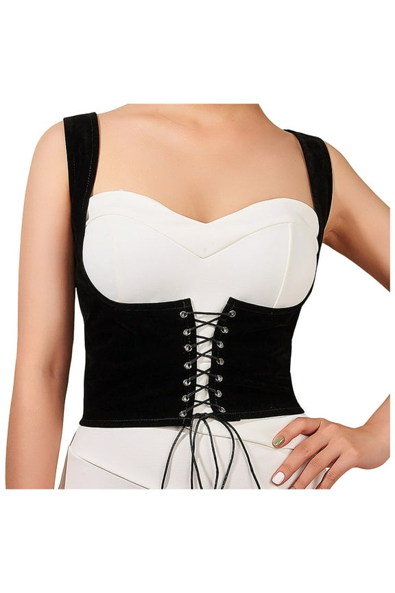 Women's Lace Up Corset Bustier Waist Trainer Belt Underbust Shapewear for Halloween and Body Shaping