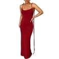 thumbnail image 1 of Women's Lace Up Heavy Pleated Open Back Tight Wrapped Hip Fishtail Dress Sexy Slim Fit Spicy Girl Long Dress, 1 of 5