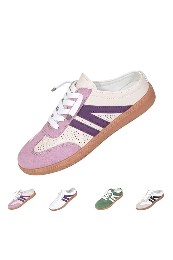 Women's Lace-Up Low-Top Mule Sneakers Breathable Casual Shoes Commute Footwear Comfortable Walking Shoes Retro Style Fashion Trainers Chunky Gum Sole Platform Slip-On Sneakers Barefoot Work, 38