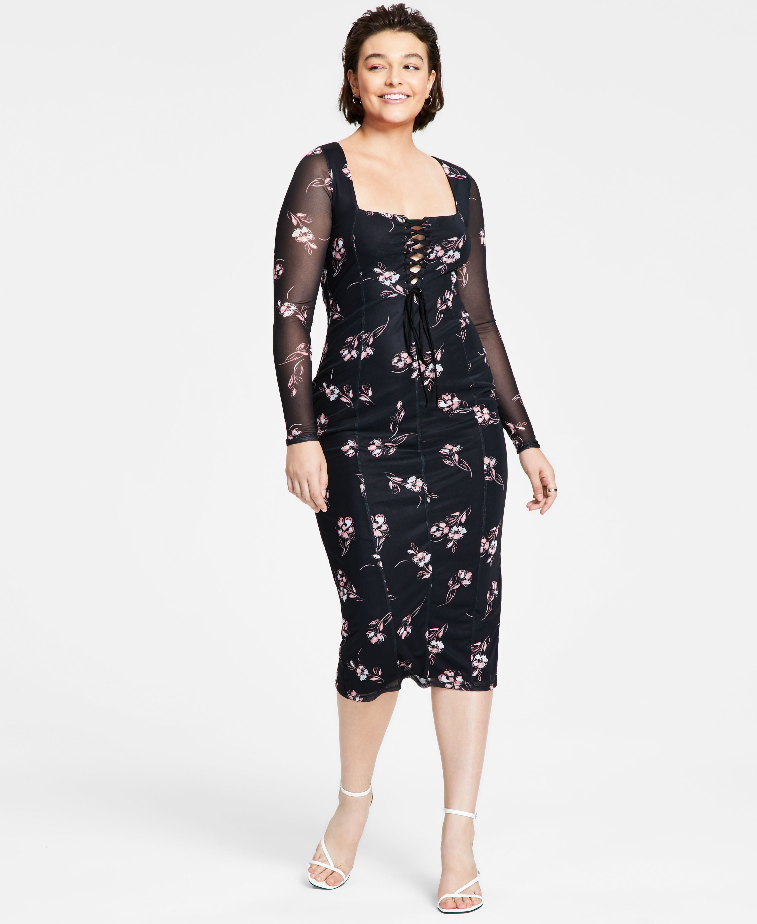 Women's Lace-Up Midi Dress Whitney Wisps XS - Walmart.com