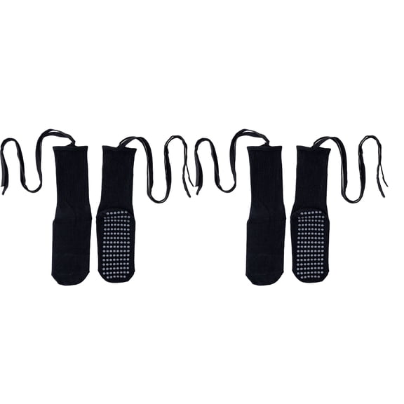 Women's Lace-Up Non-Slip Yoga Socks, Full Sole Silicone Grip Socks for Pilates Barre Dance