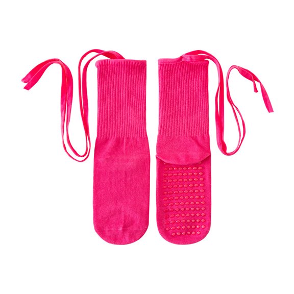 Women's Lace-Up Non-Slip Yoga Socks, Full Sole Silicone Grip Socks for Pilates Barre Dance