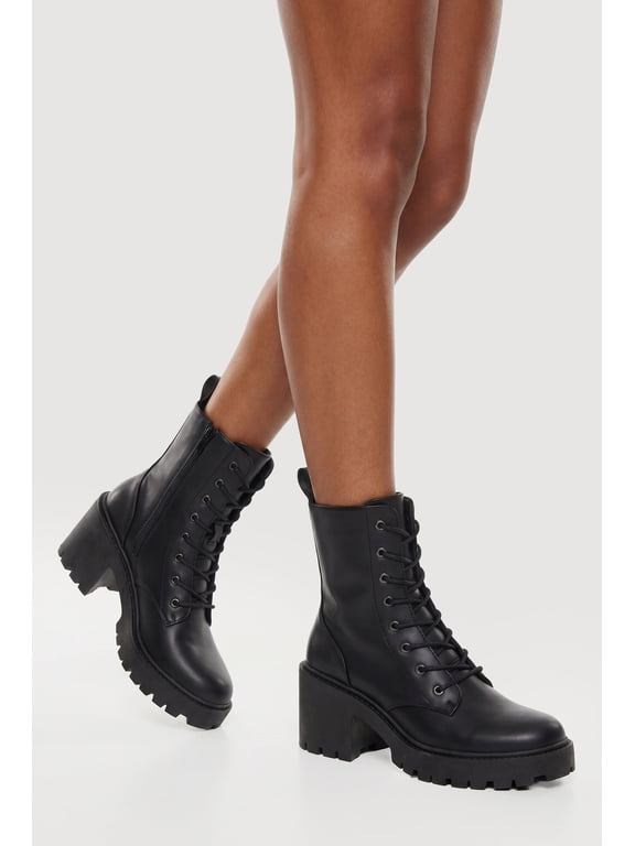 Women's Lace Up Platform Combat Boots