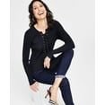 thumbnail image 1 of Women's Lace-Up Ribbed Sweater Deep Black L, 1 of 1