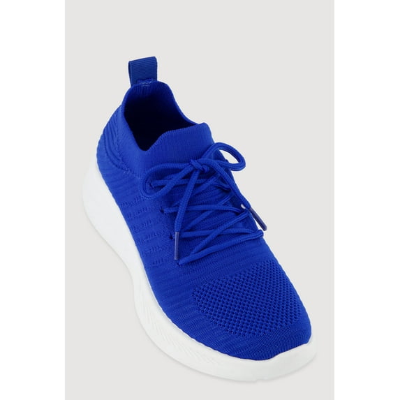 Women's Lace Up Textured Knit Sneakers