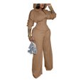 thumbnail image 1 of Women’s Lace-Up Waist Two-Piece Set with Boning Support Trendy Casual Outfit Slimming Fit Top & Pants Matching Set Fashion Streetwear Chic Daily Wear, 1 of 3