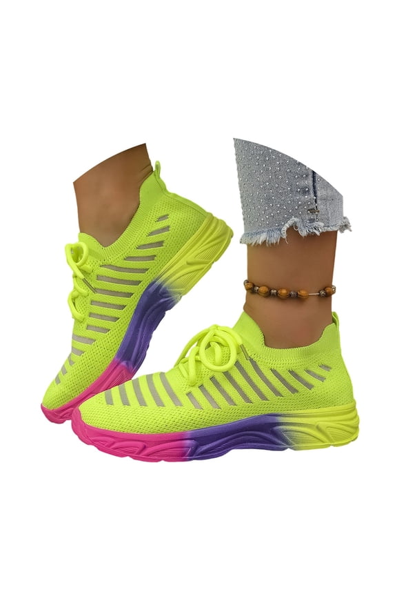 Women's Lace Up Walking Shoes Breathable Ultra Lightweight Sport Casual Ladies Girls Fashion Platform Sneakers