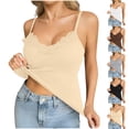 thumbnail image 1 of Women's Lace V Neck Camisole Spaghetti Strap Sleeveless Tank Top Lace Trim Cami Undershirt, 1 of 6
